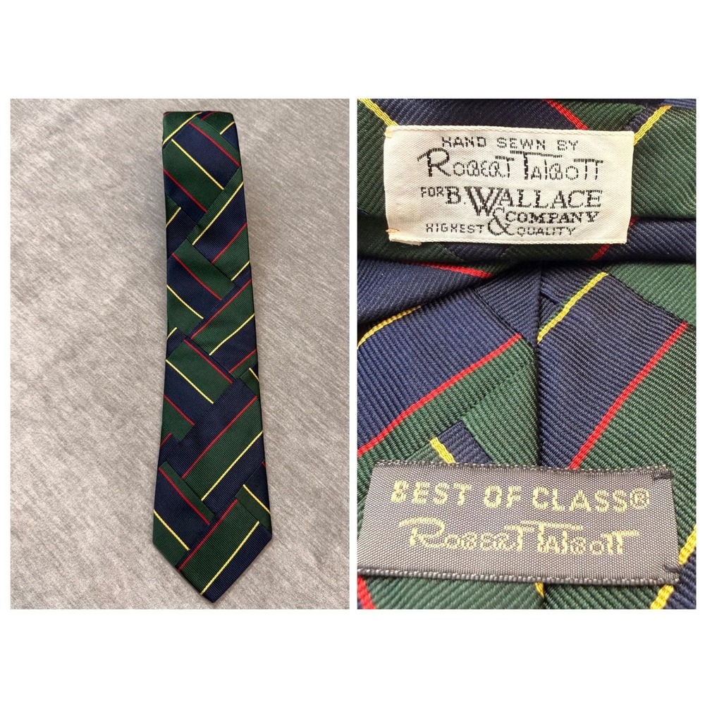 Robert Talbott Best of Class Silk Tie Mens Argyll‎ regimental Stripe patchwork